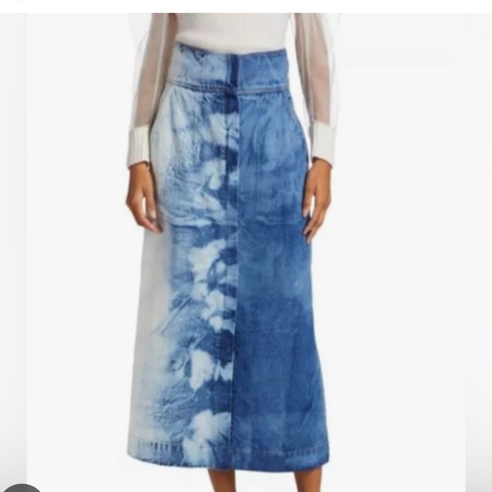 Sea New York Indigo and White Maxi Skirt
